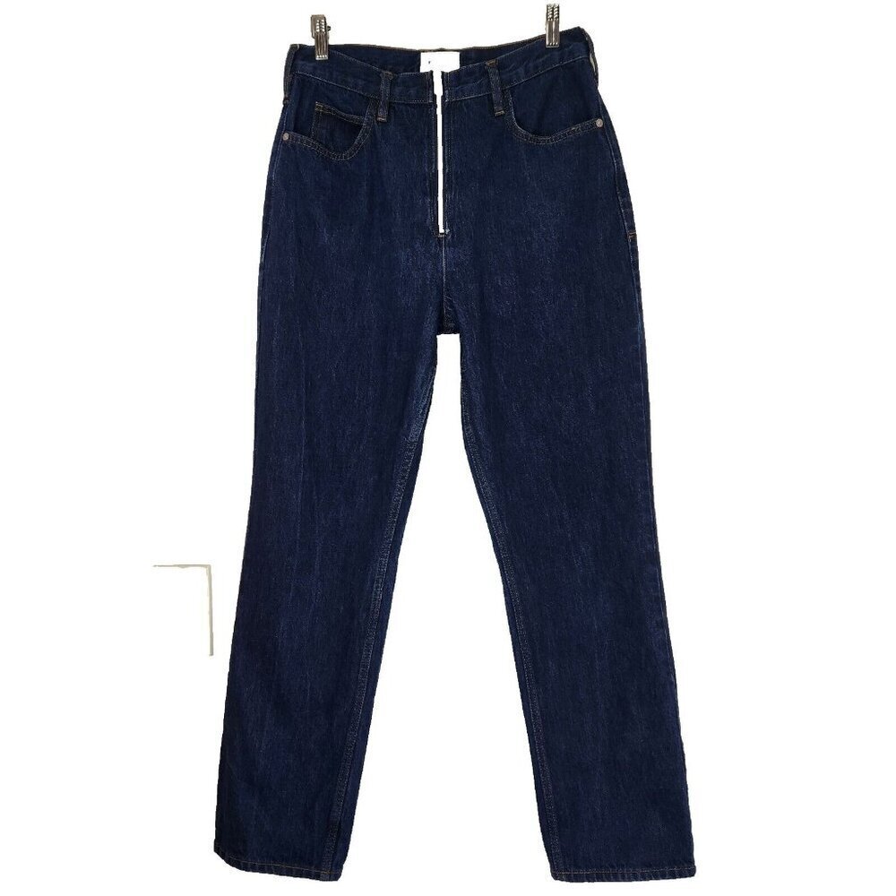 FRAME Denim Le High N Tight Straight Leg Exposed Zipper Jeans 29 Blue High‎ Rise